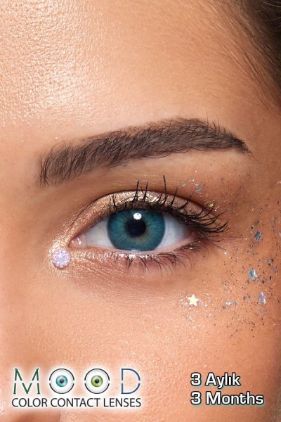 Arma Mood Star Blue renkli kontakt lens — gözde görünümü