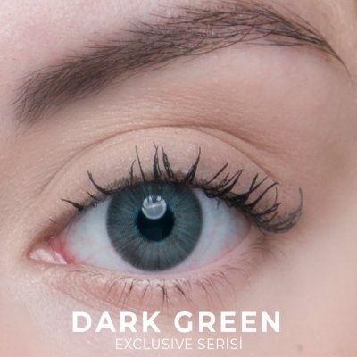 Labella Exclusive Dark Green renkli kontakt lens — gözde görünümü