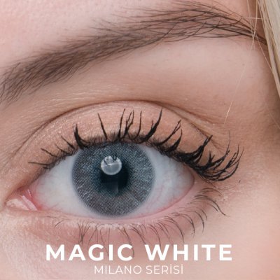 Labella Milano Magic White renkli kontakt lens — gözde görünümü