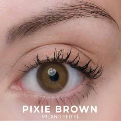 Labella Pixie Brown renkli kontakt lens — gözde görünümü