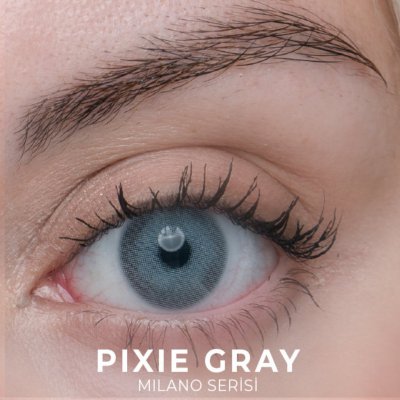 Labella Pixie Gray renkli kontakt lens — gözde görünümü