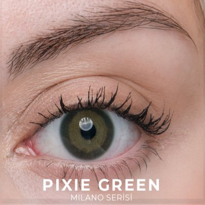 Labella Pixie Green renkli kontakt lens — gözde görünümü