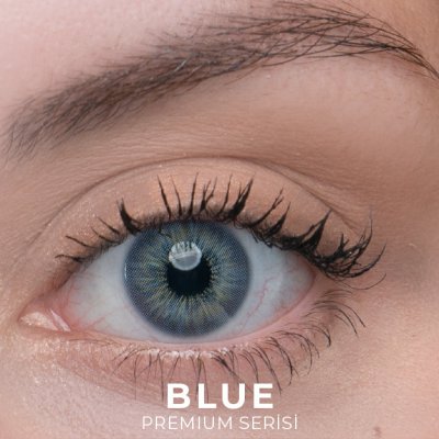Labella Premium Blue renkli kontakt lens — gözde görünümü