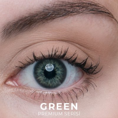 Labella Premium Green renkli kontakt lens — gözde görünümü