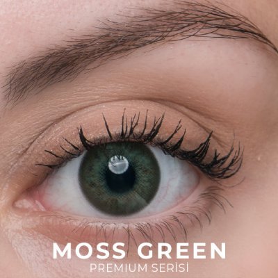 Labella Premium Moss Green renkli kontakt lens — gözde görünümü
